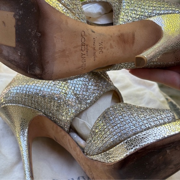 Jimmy choo private glitter ankle cuff sandal heels - Picture 7 of 7